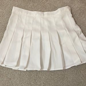 White Pleated Mini Skirt